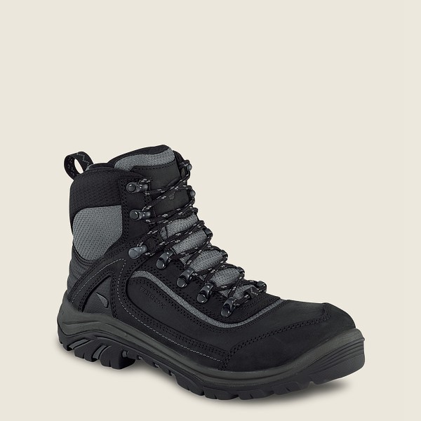 Red Wing Work Boots Black/Grey - Red Wing Womens Trades - 6-inch Waterproof Safety Toe - KAJUI-2150